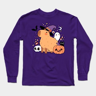 Cute halloween capybara Long Sleeve T-Shirt